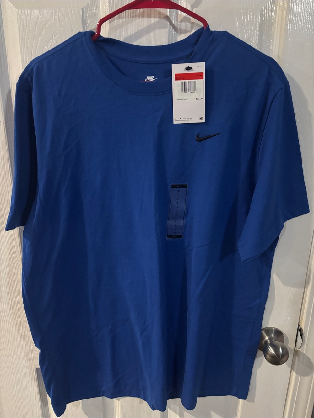 Nike Blue Short-Sleeve Tee with Black Swoosh